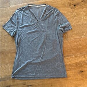 Lululemon Athletica Gray Blue Fitted Polo T-Shirt